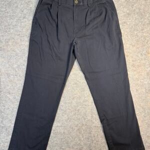 ST JOHN'S BAY STRETCH STRAIGHT FIT FLAT FRONT BLACK PANTS SIZE 32 X 30